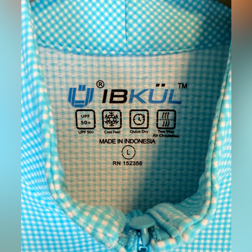 IBKUL Ibcool Mini Check Sleeveless Mock Neck Dress Travel Athletic Tennis L EUC - Picture 6 of 9